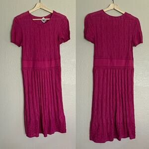 Missoni pink crew neck textured dress